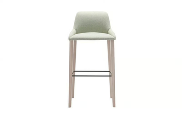 ALYA BQ1594 / BQ1595 - High upholstered leather stool with back by Andreu World - view 3